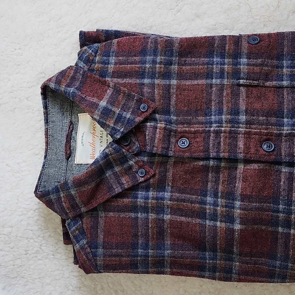 Original Weatherproof Vintage Men's Plaid, Long Sleeve, Flannel Shirt Size L